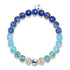 Blaues Ombre | 925 Sterling Silber | Glühwürmchen-Glasarmband